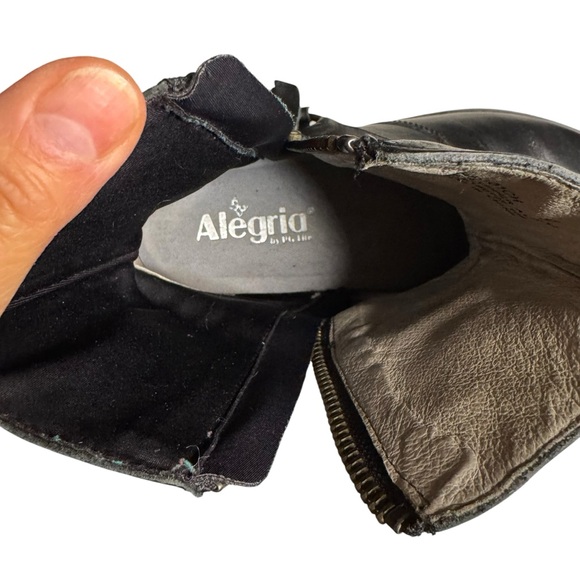 Alegria Charlette Crazyhorse Women's Moto Black Leather Boots Size 37/7 - Picture 6 of 7